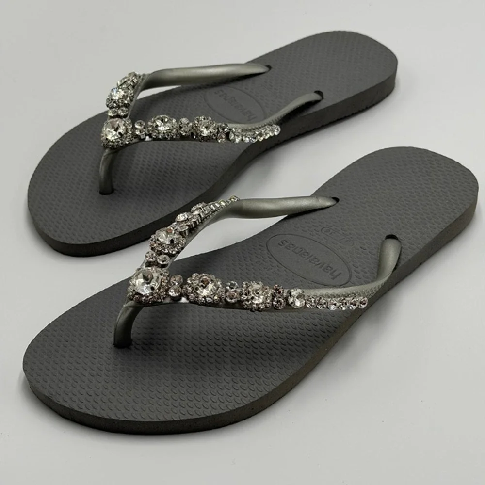 SLLX0076 | W's 7/8 | Swarovski x Havaianas Timeless Romance flip flops sandals